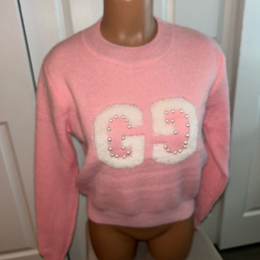 Rainbow Pink Women's Sweater with GG Design
